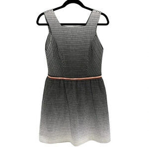 Yoana Baraschi Black White & Orange Ombre Stripe Zipper Tennis Dress Size 6